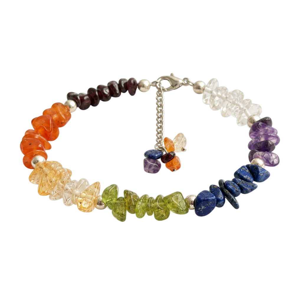 Healing Seven Chakra Crystal Chip Bracelet