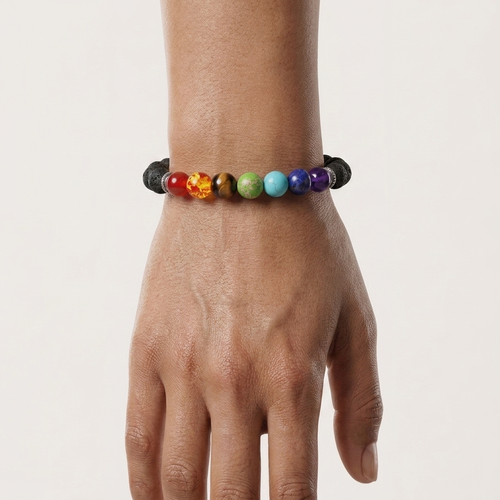 7 CHAKRA BRACELET WITH LAVA STONES 3 7 CHAKRA BRACELET WITH LAVA STONES - Image 3