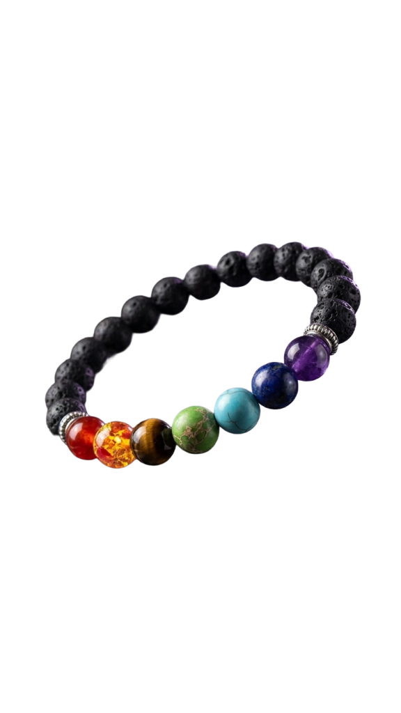 7 CHAKRA BRACELET WITH LAVA STONES
